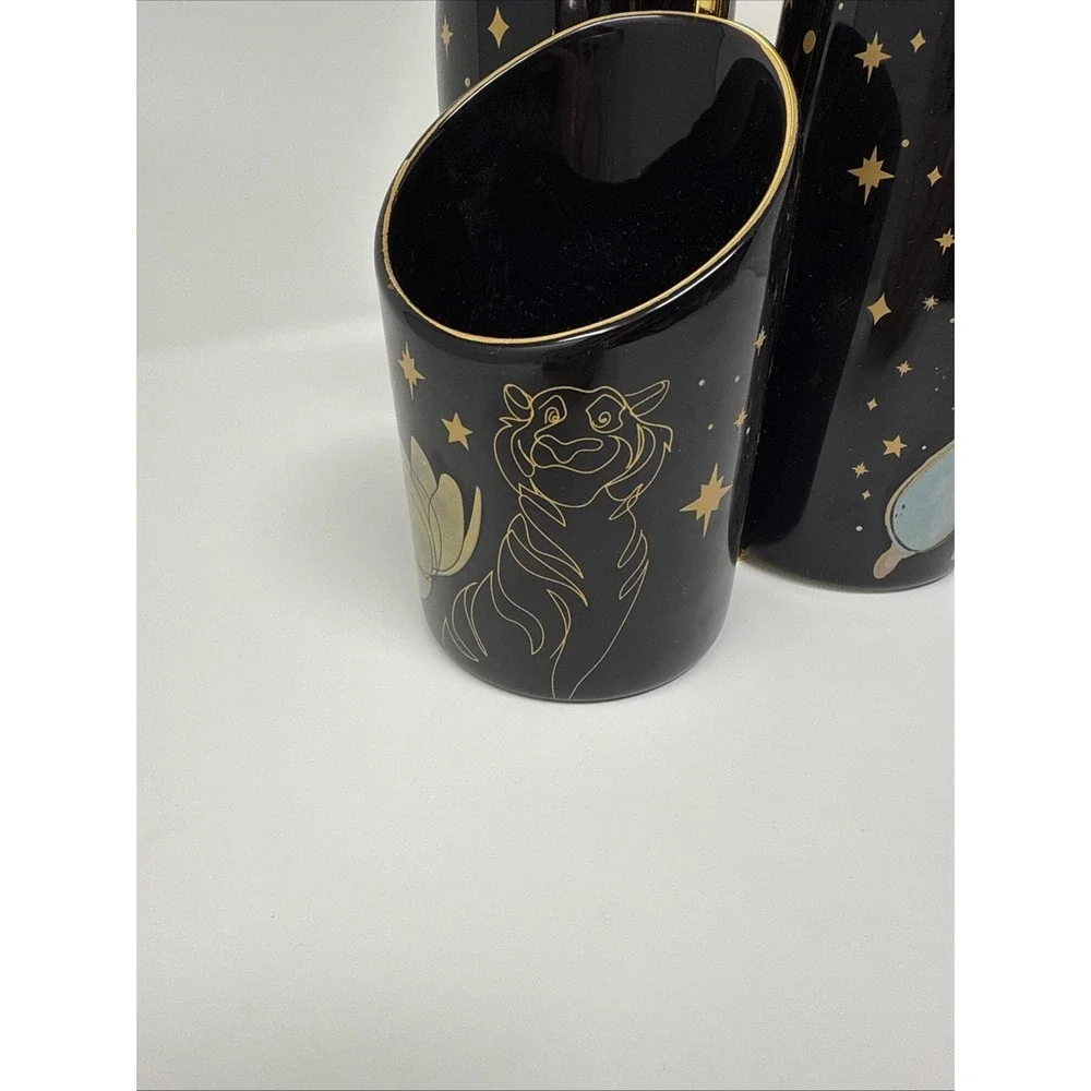 Disney Aladdin Art of Jasmine Rajah Lotus Three Cup Makeup Brush Holder Set